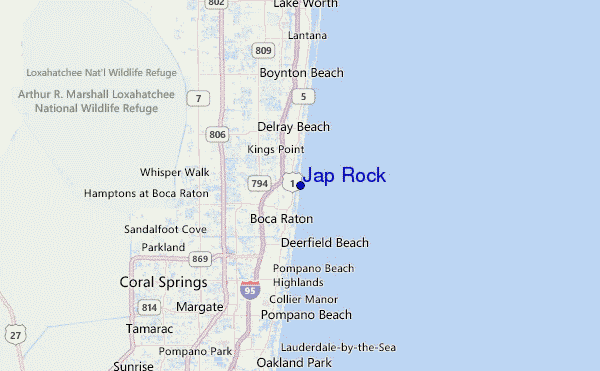 Jap Rock Location Map