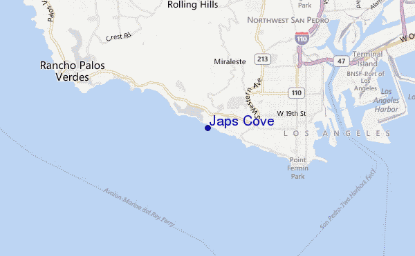 mapa de ubicación de Japs Cove
