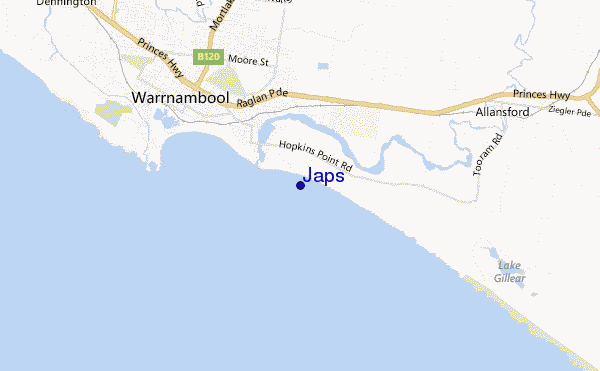 mapa de ubicación de Japs