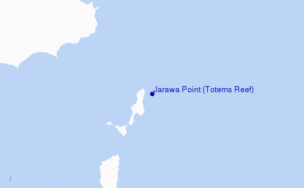 mapa de ubicación de Jarawa Point (Totems Reef)