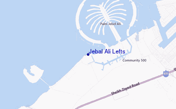 mapa de ubicación de Jebal Ali Lefts