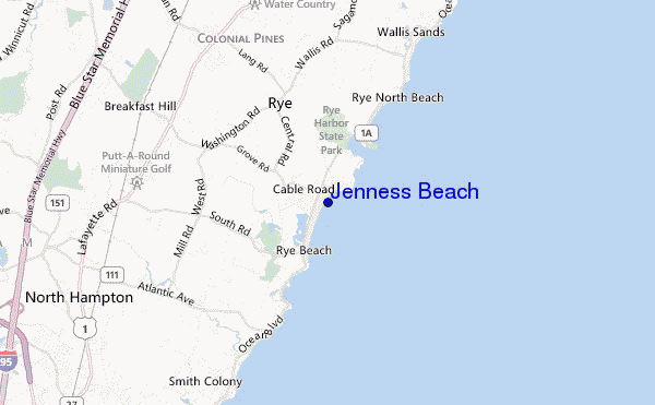mapa de ubicación de Jenness Beach