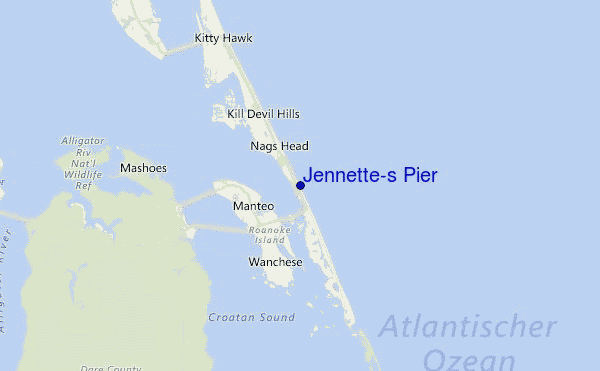Jennette's Pier Location Map