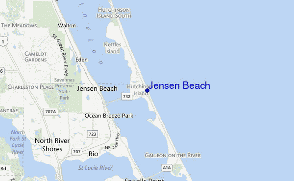 mapa de ubicación de Jensen Beach