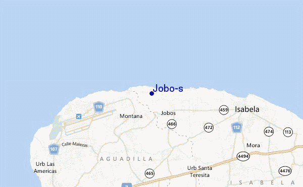 mapa de ubicación de Jobo's