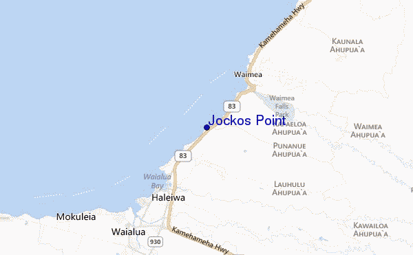 mapa de ubicación de Jockos Point
