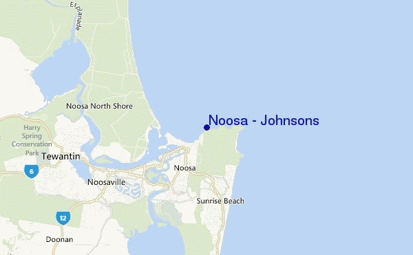 mapa de ubicación de Noosa - Johnsons
