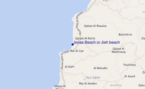 mapa de ubicación de Jonas Beach or Jieh beach