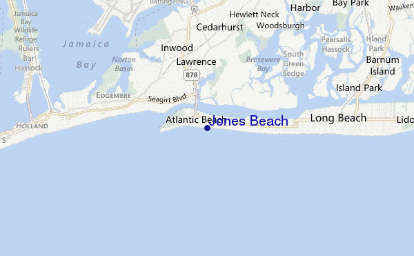 mapa de ubicación de Jones Beach