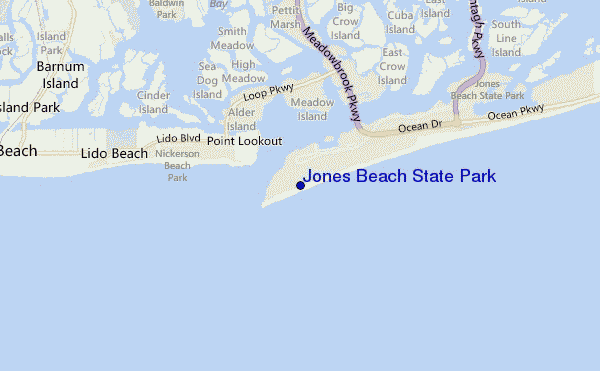mapa de ubicación de Jones Beach State Park