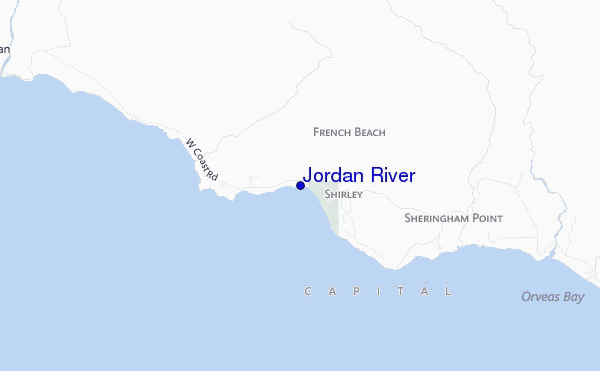 mapa de ubicación de Jordan River