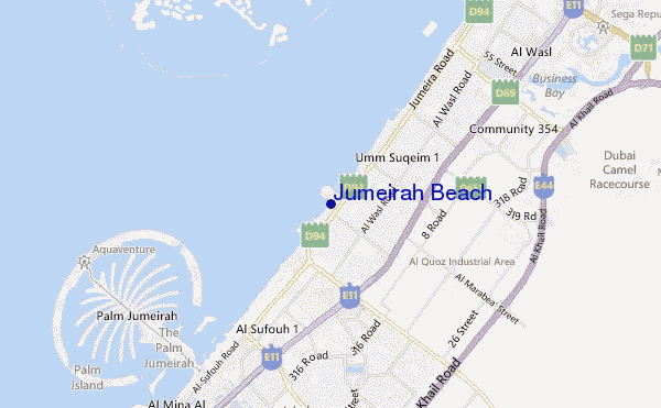 mapa de ubicación de Jumeirah Beach