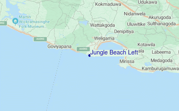 mapa de ubicación de Jungle Beach Left
