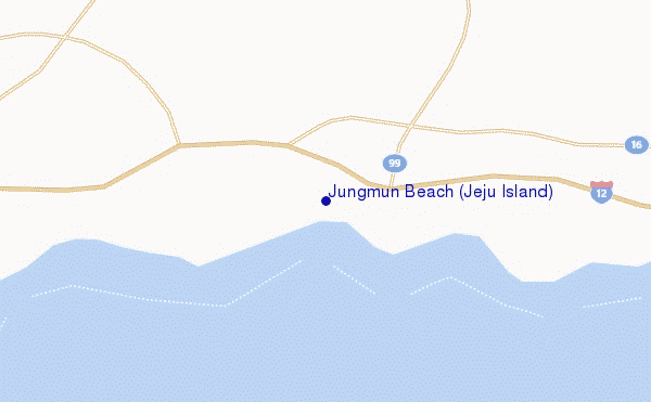 mapa de ubicación de Jungmun Beach (Jeju Island)