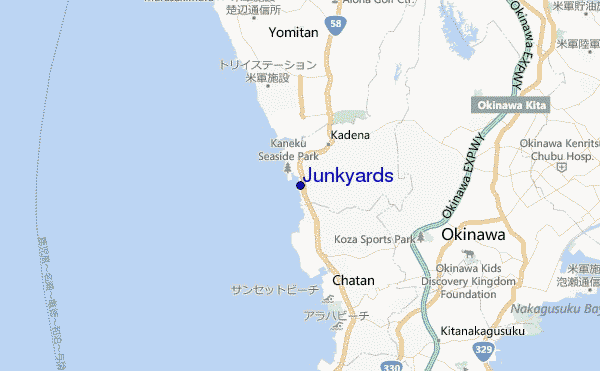 mapa de ubicación de Junkyards