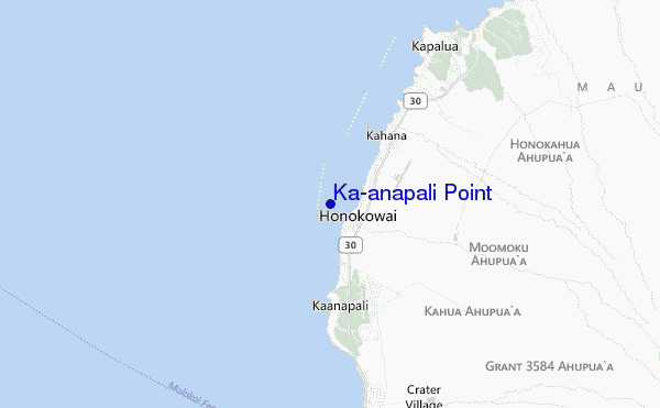 mapa de ubicación de Ka'anapali Point