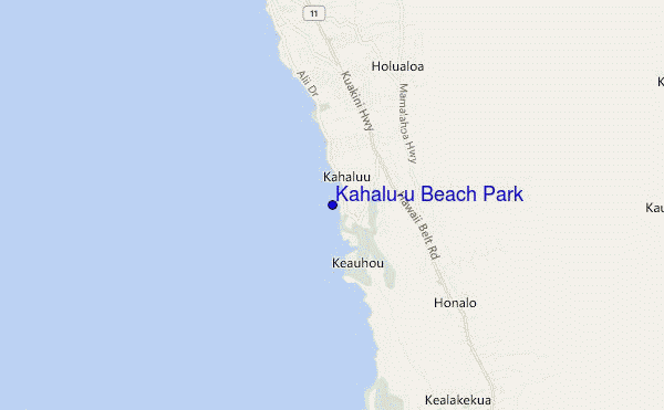 mapa de ubicación de Kahalu'u Beach Park