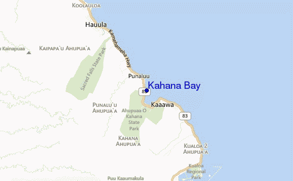 mapa de ubicación de Kahana Bay