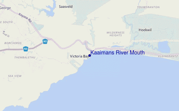 mapa de ubicación de Kaaimans River Mouth