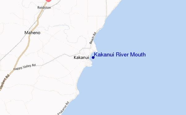mapa de ubicación de Kakanui River Mouth
