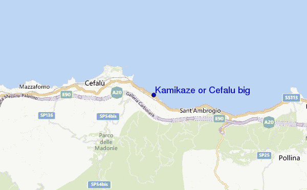 mapa de ubicación de Kamikaze or Cefalù big