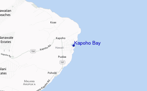 mapa de ubicación de Kapoho Bay