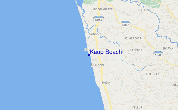 mapa de ubicación de Kaup Beach