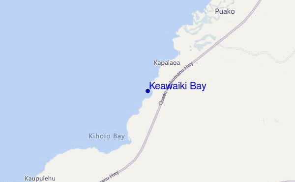 mapa de ubicación de Keawaiki Bay