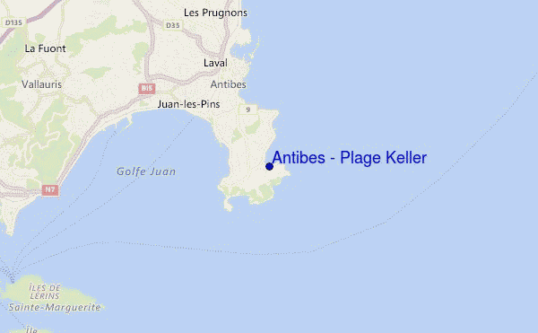 mapa de ubicación de Antibes - Plage Keller