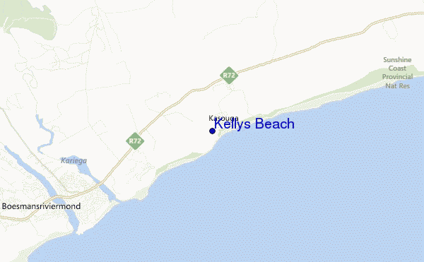 mapa de ubicación de Kellys Beach