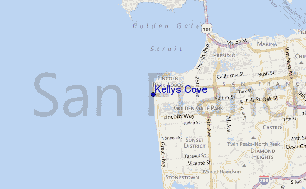 mapa de ubicación de Kellys Cove