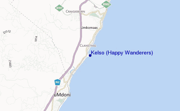 mapa de ubicación de Kelso (Happy Wanderers)
