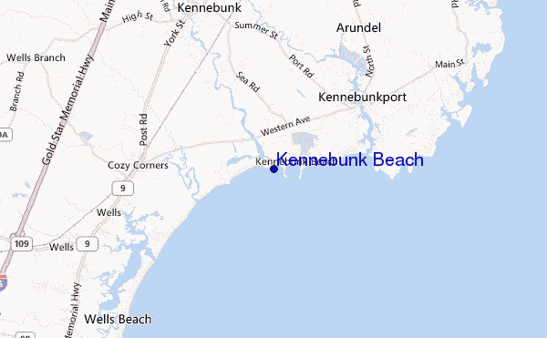 mapa de ubicación de Kennebunk Beach