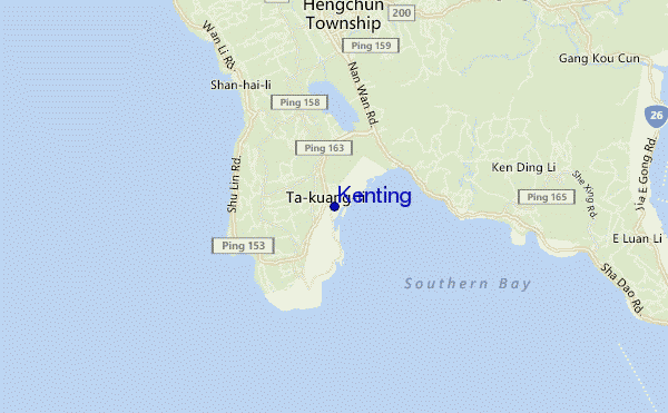 mapa de ubicación de Kenting