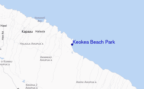 mapa de ubicación de Keokea Beach Park
