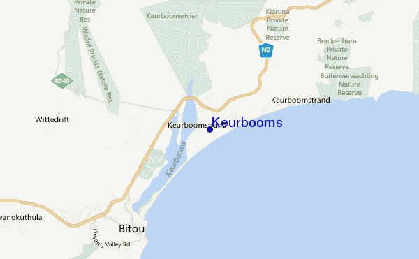 mapa de ubicación de Keurbooms