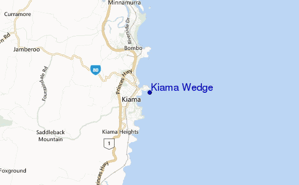 mapa de ubicación de Kiama Wedge