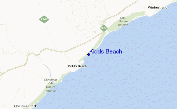 mapa de ubicación de Kidds Beach
