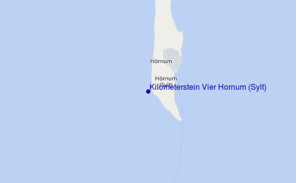 mapa de ubicación de Kilometerstein Vier Hornum (Sylt)