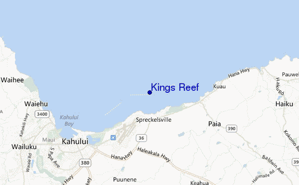 mapa de ubicación de Kings Reef