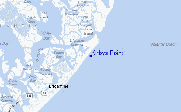 mapa de ubicación de Kirbys Point