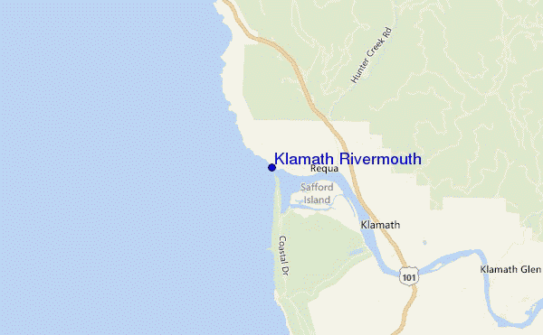 mapa de ubicación de Klamath Rivermouth