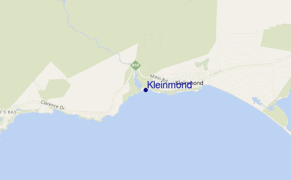 mapa de ubicación de Kleinmond