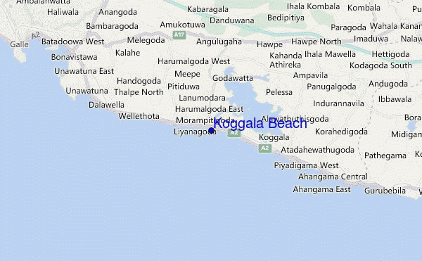 mapa de ubicación de Koggala Beach