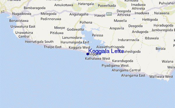 mapa de ubicación de Koggala Lefts