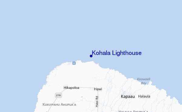 mapa de ubicación de Kohala Lighthouse