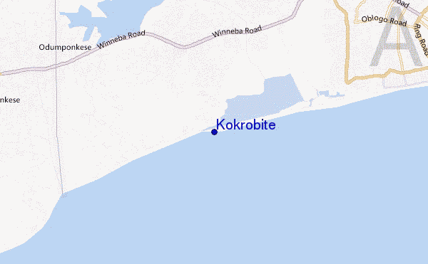 mapa de ubicación de Kokrobite