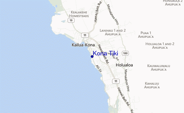 mapa de ubicación de Kona Tiki