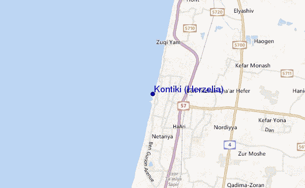 mapa de ubicación de Kontiki (Herzelia)