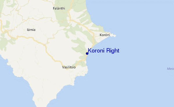 mapa de ubicación de Koroni Right